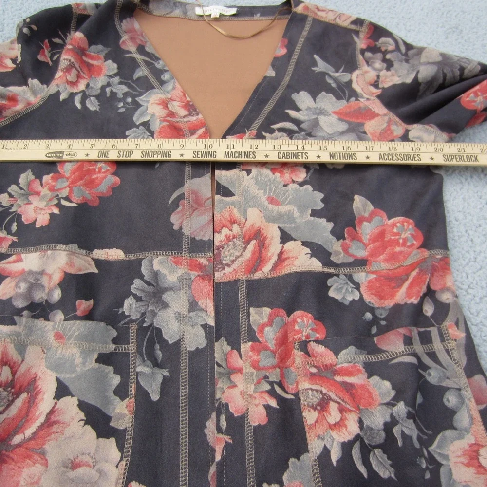 Solitaire Jacket Size M Brown Floral Faux Suede Boho Festival Flower Anthropolog
